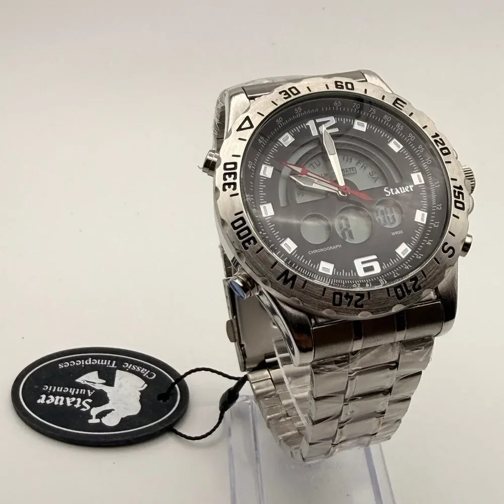 Stauer Compendium Hybrid Chronograph Watch - Oversized Sporty Timepiece